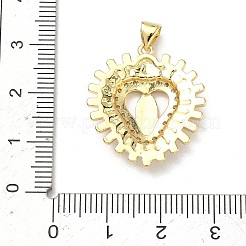 Brass Micro Pave Clear Cubic Zirconia Pendants&nbsp;KK-P350-18G-03