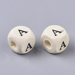 Printed Natural Wood Beads&nbsp;WOOD-T026-001