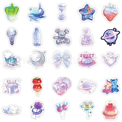 50 Pieces Liquid Metal Creative Waterproof Paper Stickers&nbsp;STIC-R001-03