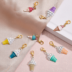 18Pcs Alloy Enamel & Rhinestone Ice Cream Pendant Decorations&nbsp;AJEW-FH0003-48