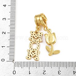 Mother's Day Brass Micro Pave Clear Cubic Zirconia Pendants&nbsp;CU-CBAD306-16G-01