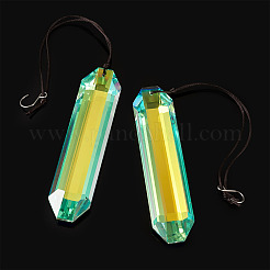 2Pcs Rectangle Glass Hanging Ornaments&nbsp;HJEW-TAC0187