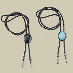 2Pcs 2 Colors PU Leather Lariat Necklace&nbsp;NJEW-GF0001-16