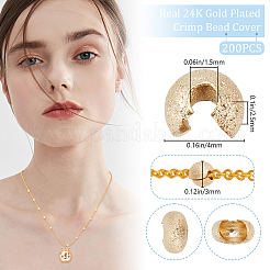 200Pcs Brass Crimp Beads Covers&nbsp;FIND-BBC0003-64