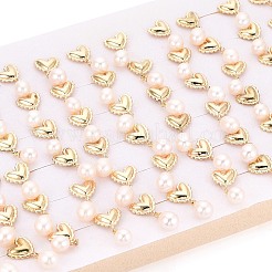 Brass Natural Pearl Dangle Stud Earrings&nbsp;PEAR-N017-07J