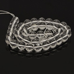 Round Natural Quartz Crystal Beads Strands&nbsp;G-N0120-04-10mm