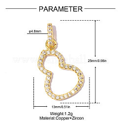 Brass Clear Cubic Zirconia Pendants&nbsp;KK-OY001-17G