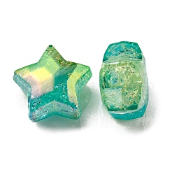 UV Plating Transparent Crackle Acrylic Beads&nbsp;OACR-P010-09B