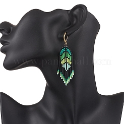 Handmade Glass Seed Beads Dangle Earrings&nbsp;EJEW-MZ00561