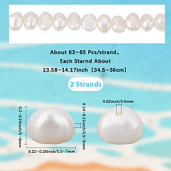 2 Strands Natural Cultured Freshwater Pearl Beads Strands&nbsp;PEAR-SC0001-30
