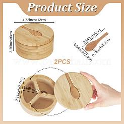 Bamboo Storage Containers with Lid&nbsp;AJEW-WH0609-793