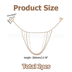 Alloy & Iron Crystal Rhinestone Tassel Sexy Shoulder Bra Body Chains&nbsp;AJEW-WH0455-359G