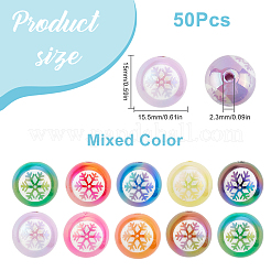 50Pcs UV Plating Opeque Acrylic Beads&nbsp;MACR-SC0001-51B