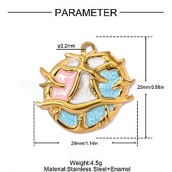 304 Stainless Steel Enamel Pendants&nbsp;STAS-OY017-17G
