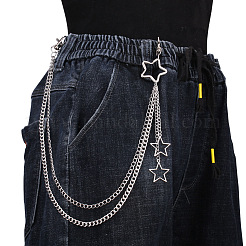 Iron Double Layer Curb Chain Hollow Star Char Pants Chains for Men Women&nbsp;WGF9380-01