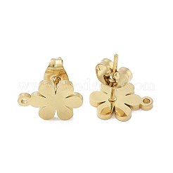Flower Ion Plating(IP) 304 Stainless Steel Stud Earring Findings&nbsp;STAS-I206-94G