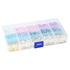 DIY Synthetic Turquoise & Seed Beads Bracelets Making Kits&nbsp;DIY-FS0007-01