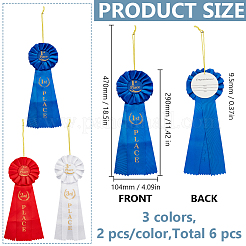 6Pcs 3 Colors Cloth Brooches&nbsp;AJEW-GO0002-29