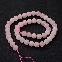 Frosted Round Natural Rose Quartz Bead Strands&nbsp;G-J346-06-8mm