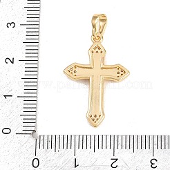 Brass Micro Pave Clear Cubic Zirconia Pendants&nbsp;KK-H273-37A-G