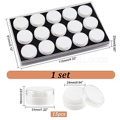 15Pcs Round Acrylic Loose Diamond Storage Box Sets&nbsp;VBOX-WH0005-07