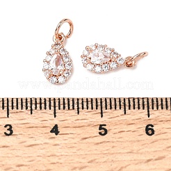 Brass Micro Pave Cubic Zirconia Charms&nbsp;LS-RB-I077-15RG-RS-1