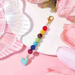 Alloy Enamel Heart Pendant Decorations&nbsp;HJEW-JM01507-05
