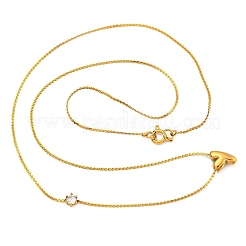 304 Stainless Steel Micro Pave Cubic Zirconia Pendant Necklaces&nbsp;LS-NJEW-H017-01G-Y
