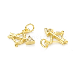 Rack Plating Brass with Cubic Zirconia Charms&nbsp;KK-C011-54G