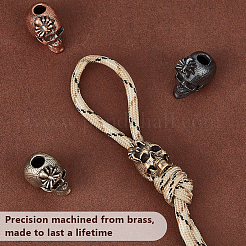 4Pcs 4 Colors Brass European Beads&nbsp;OPDL-OC0001-01A