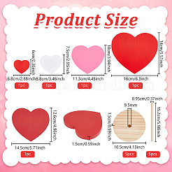Pine Wood Heart Figurine&nbsp;WOCR-WH0004-028