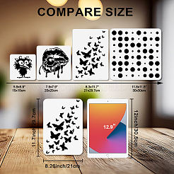 4Pcs 4 Styles PET Hollow Out Drawing Painting Stencils&nbsp;DIY-WH0411-590
