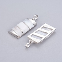 Natural White Shell Mother of Pearl Shell Pendants&nbsp;SSHEL-L008-49P