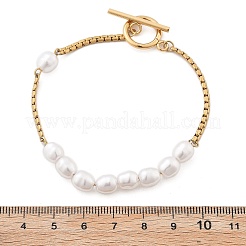 304 Stainless Steel Boston Link Chains Bracelets for Women&nbsp;BJEW-C089-10G