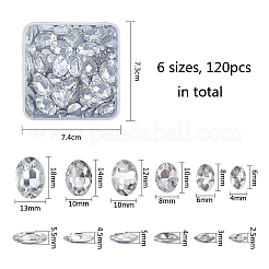 Pointed Back Glass Rhinestone Cabochons&nbsp;RGLA-OC0001-32