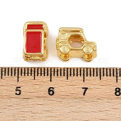 Brass Enamel European Beads&nbsp;KK-D421-08G