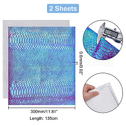 Fish-scale Pattern Laser PU Imitation Leather Fabric&nbsp;FIND-WH0110-262B
