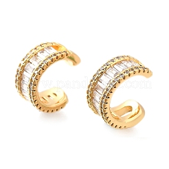 Brass Micro Pave Clear Cubic Zirconia Cuff Earrings&nbsp;EJEW-F370-37G