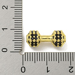 Brass Micro Pave Black Cubic Zirconia Beads&nbsp;KK-G493-34A-G01