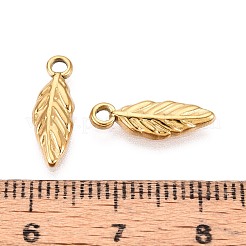 304 Stainless Steel Leaf Charms&nbsp;STAS-T067-51G