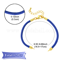 12Pcs 3 Colors Nylon Cords Bracelet Makings Fit for Connector Charms&nbsp;AJEW-YW0001-43A
