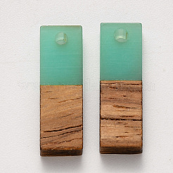 Transparent Resin & Walnut Wood Pendants&nbsp;RESI-S358-79B-B03