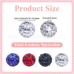 20Pcs 4 Colors Acrylic Rhinestone Beads&nbsp;OACR-SC0003-05
