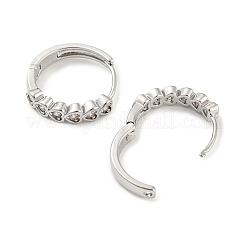 Brass with Cubic Zirconia Hoop Earrings&nbsp;EJEW-G363-10P