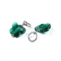 Faceted Transparent Glass Charms&nbsp;GLAA-T024-06F