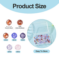 90Pcs 5 Colors Cubic Zirconia Beads Strands&nbsp;ZIRC-TA0001-24