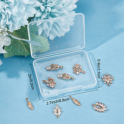 12Pcs 6 Style Brass Micro Pave Cubic Zirconia Pendants&nbsp;KK-SC0003-15