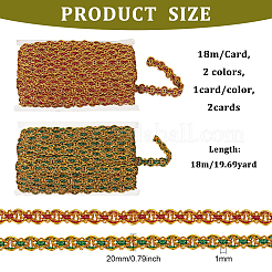 2 Cards 2 Colors 18M Wave Filigree Polyester Lace Ribbon&nbsp;OCOR-FG0001-73