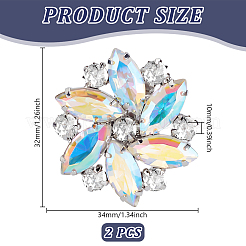 2Pcs Platinum Alloy Shoe Buckle Clips&nbsp;ALRI-FG0001-04B