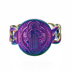 Oval with Jesus Cuff Rings&nbsp;RJEW-N038-013